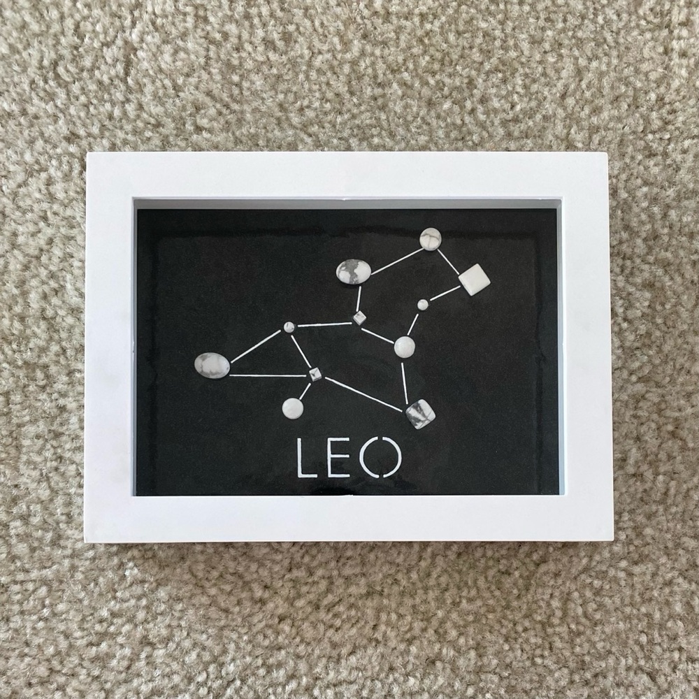 Handmade Horoscope Art LEO Star Constellation Beads Shadow Box 6x8 inches - Picture 5 of 9